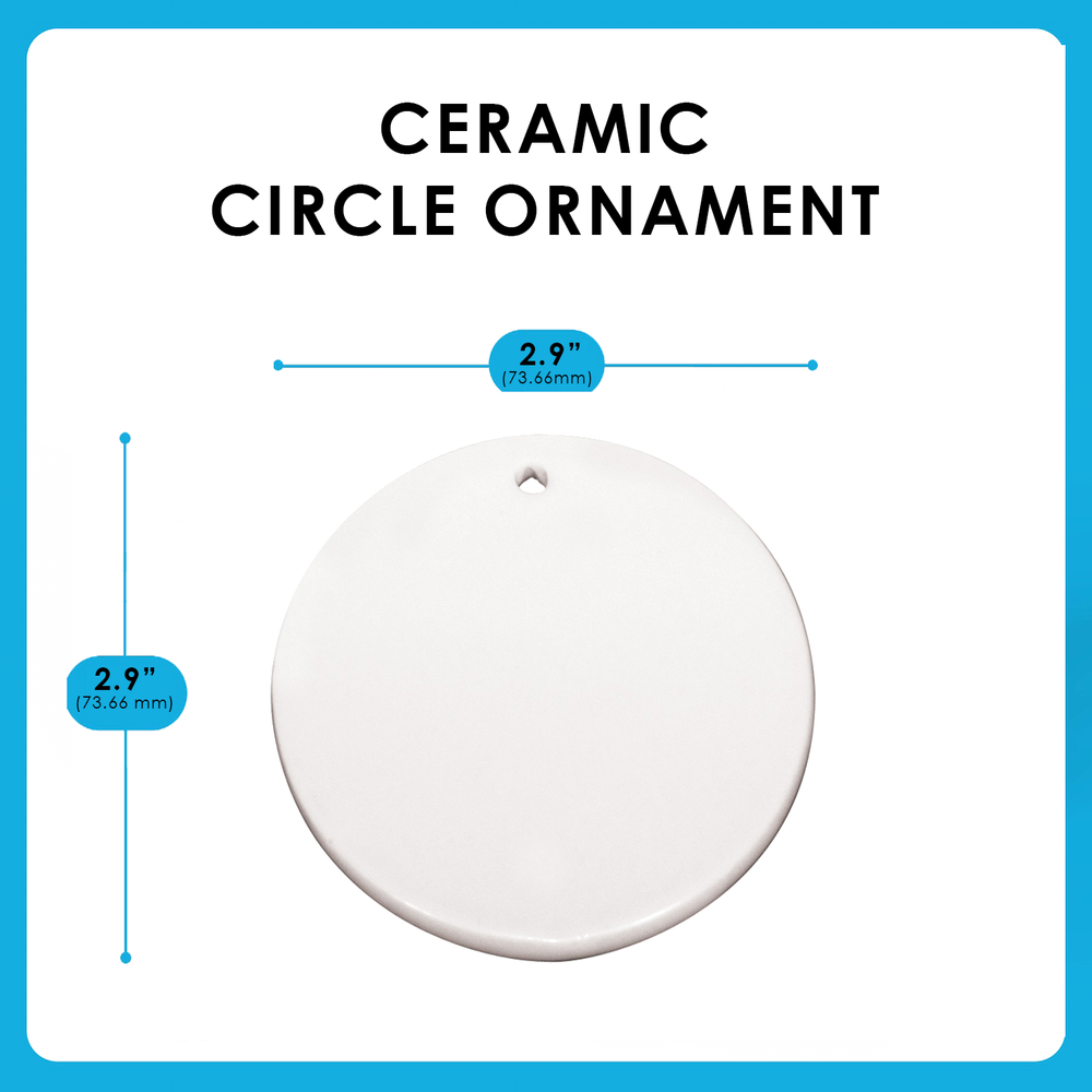 Christmas Holiday Keepsake Gift Tree Decoration Ornament Circle Ceramic Ornament (US) white one-sided 1pcs