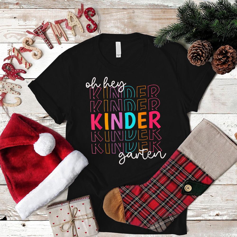 Back To School Oh Hey Kindergarten Teachers Women Student Shirt Unisex Standard T-Shirt black s