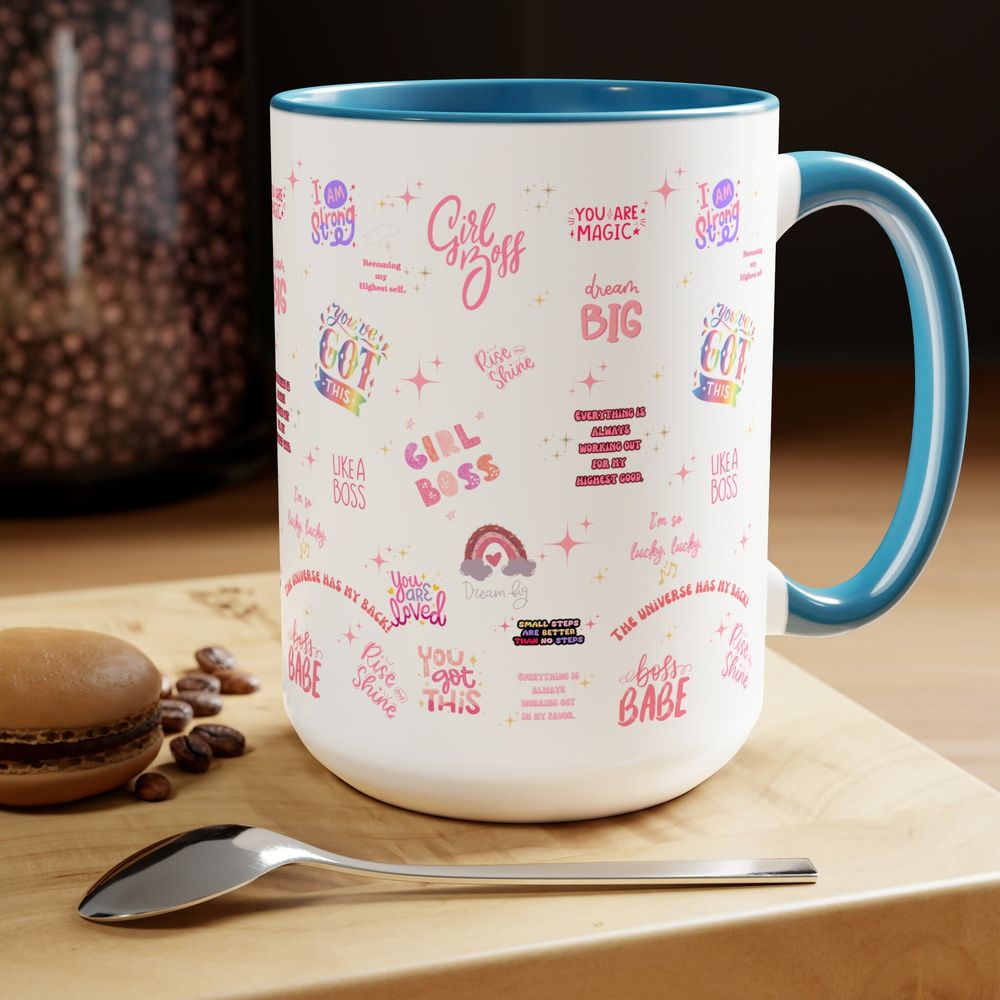 Girl Boss Affirmations Mug Accent Mug black-accent 11oz
