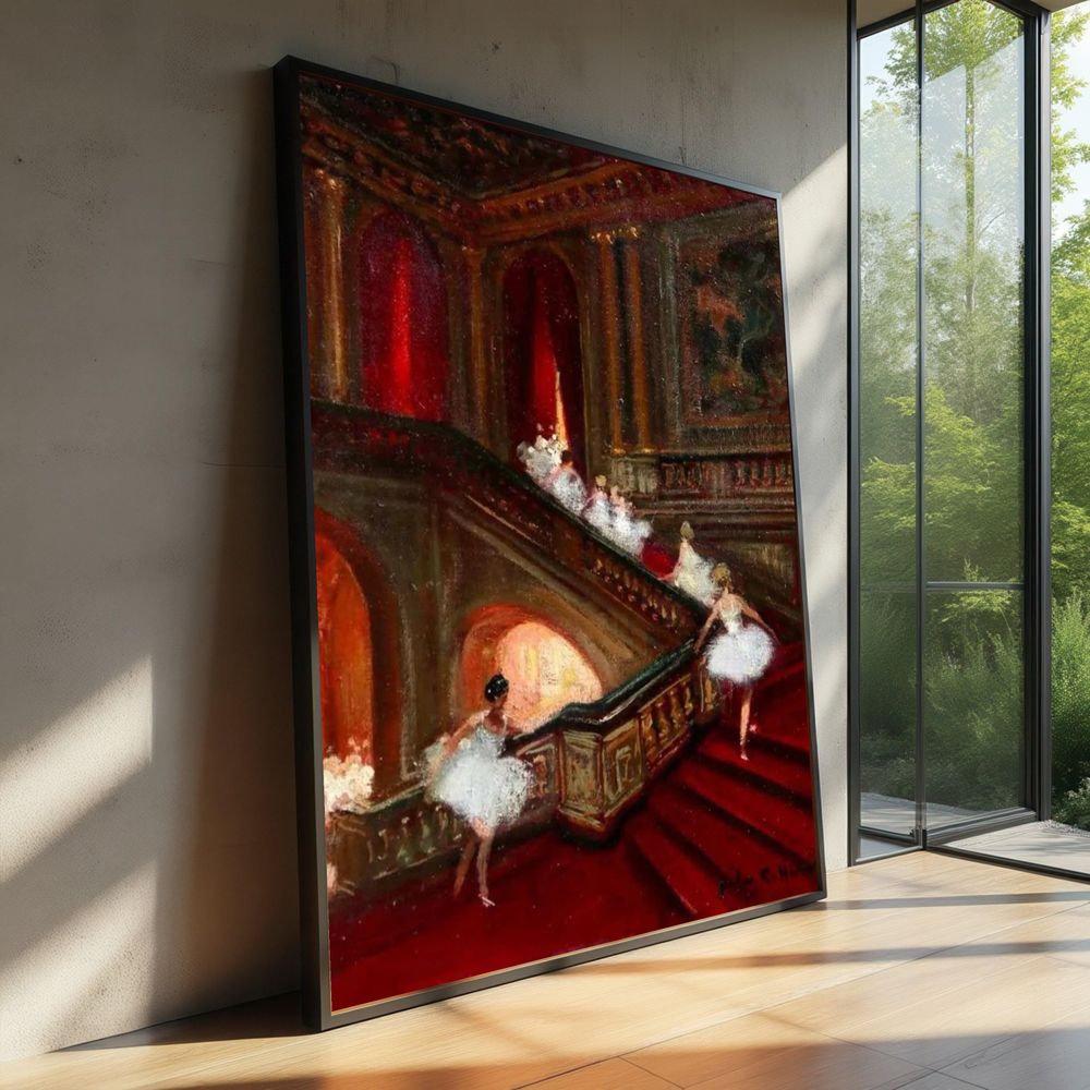 Ballet Dancers on Red Carpet Canvas Ready To Hang Portrait Canvas