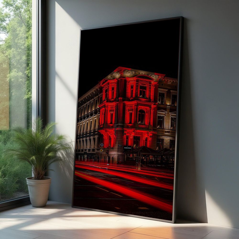 Historic Building Night Cityscape Canvas Ready To Hang Portrait Canvas