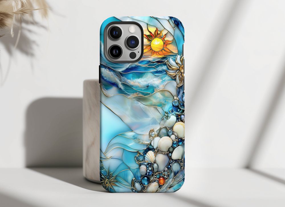 Stained Glass Mosaic Phone Case Phonecase Black Silicone Phone Case
