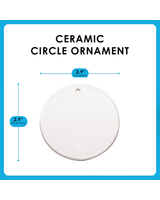 Christmas Holiday Keepsake Gift Tree Decoration Ornament Circle Ceramic Ornament (US) white one-sided 1pcs