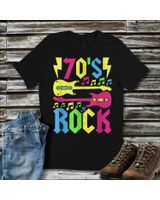 70s Rock Concert Outfit 1970s Fashion 70s Band Party Costume Shirt Unisex Standard T-Shirt black s