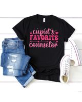 Cupids Favorite Counselor Valentine Day Love Counselor Shirt Unisex Standard T-Shirt black s