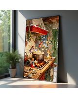 Fairy Kitchen Popcorn Winter Cozy Home Art Vintage Fantasy Decor Canvas Ready To Hang Portrait Canvas