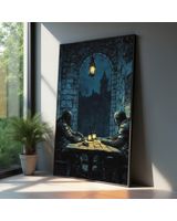 Medieval Castle Knight Gothic Wall Decor Fantasy Art Armor Illustration Dark Scene Canvas Ready To Hang Portrait Canvas