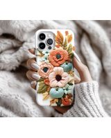 Floral Pumpkin MagSafe – Rustic Autumn Flower Phone Cover Phonecase Black Silicone Phone Case