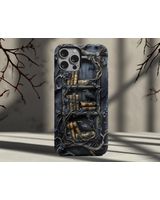 Gothic Raven and Books 3D Case Dark Academia Library MagSafe ps221 Phonecase Black Silicone Phone Case