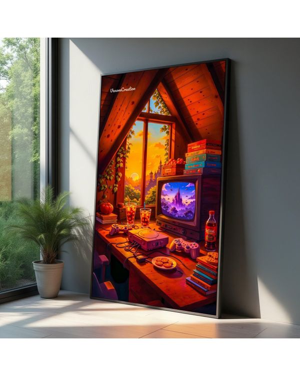 Retro Gaming Room Canvas