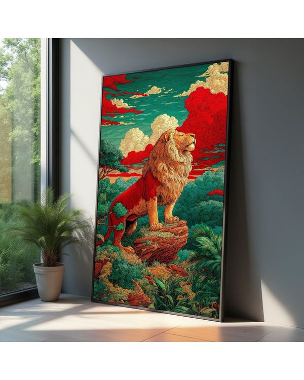 Majestic Lion Bold Wildlife Wall Art Nature Decor Canvas