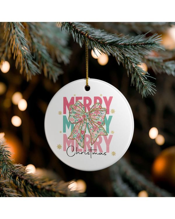 Merry Christmas Holiday Ceramic Decoration Festive Home Gift Ornament