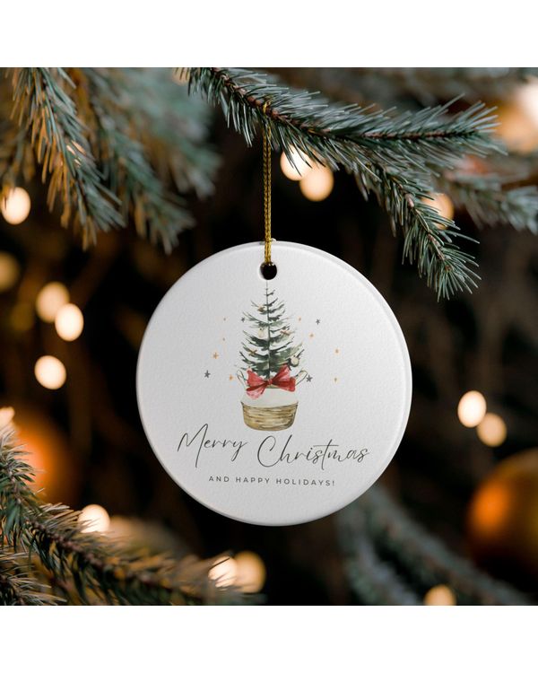 Festive Winter Wonderland Ceramic Christmas Tree Ornament