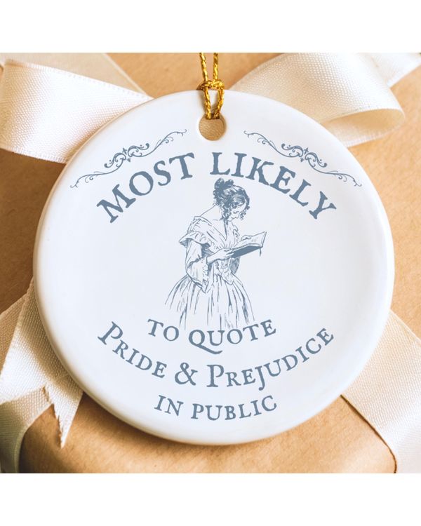 Book Lover Jane Austen Gift Bookish Christmas Reading Teacher Gift Funny Librarian Ornament