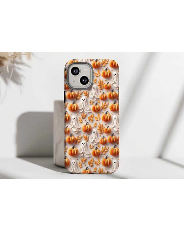 Autumn Ghost & Pumpkin Pattern Halloween Phonecase