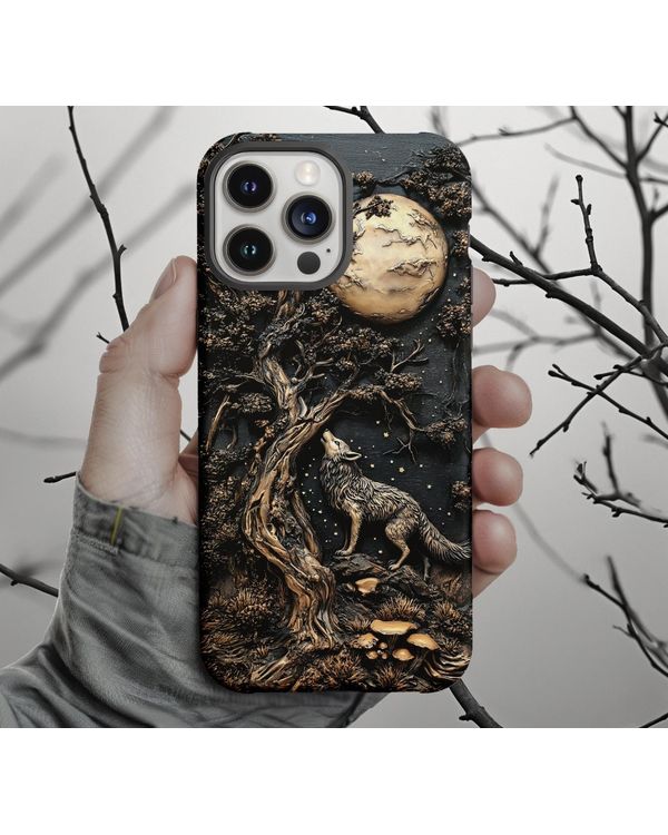 Mystical Wolf Moon - 3D Fantasy Art Phonecase