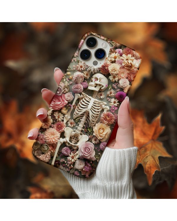 Gothic Floral Skeleton 3D Detailed Phonecase